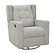 HOMCOM Wingback Recliner Chair Manual Rocking Sofa 360° Swivel Glider with Button Tufted, Padded Seat, Single Home Theater Seating for Living Room Bedroom, Beige