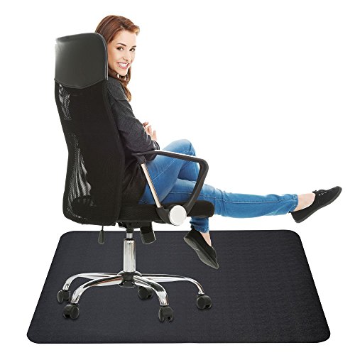 Black Chair Mat for Hard Floor Polyethylene Office Chair