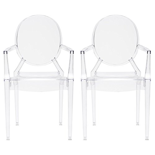 Poly and Bark Burton Arm Plastic Dining and Patio Ghost Chair