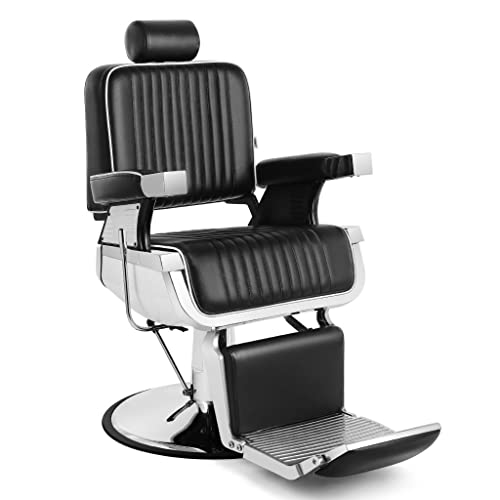 Artist Hand Heavy Duty Hydraulic Recline Barber Chair Salon Chair Barber Chairs for Hair Stylist Tattoo Chair Barber Salon Equipment (Black)