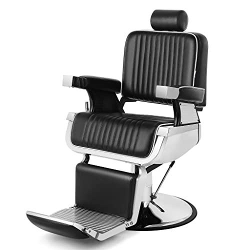 Barber Chair Reclining Hydraulic Barber Chairs Heavy Duty Styling Chairs for Salon Chair Tattoo Chair Beauty Equipment (Black)