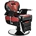 Artist hand Barber Chair Hydraulic Reclining Barber Chairs Heavy Duty Salon Chair for Hair Stylist Tattoo Chair Salon Equipment (Red,Black)