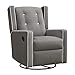 Baby Relax Mikayla 4-in-1 Swivel Glider Rocker Recliner Chair, Gray Microfiber