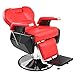 mefeir Reclining Barber Chair All Purpose for Hair Stylist Tattoo, Heavy Duty Styling Chair with 360 Degree Swivel Hydraulic Pump, Beauty Salon Spa Shampoo Equipment Red