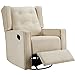 Naomi Home Relieve Muscle Aches with Nursery Glider, Upholstered Rocker Recliner Rocking Breastfeeding Maternity Chair with 360° Swivel, Soft Cushions for Nursing and Bonding, Reclining Chair - Cream