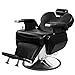 All Purpose Reclining Barber Chairs Heavy Duty Hair Stylist Chairs, Hydraulic Recline Adjustable Height 360 Swivel Heavy Duty Barber Chair with Super Large Pump (Black)