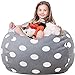 WEKAPO Stuffed Animal Storage Bean Bag Chair Cover for Kids | Stuffable Zipper Beanbag for Organizing Children Plush Toys | 38' Extra Large Premium Cotton Canvas